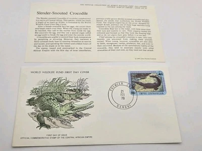 COCHE REPÚBLICA CENTROAFRICANA 1978 FDC WWF 081 COCODRILO HOCICO DELGADO Foto 1 de 4