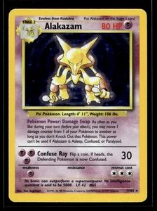 Alakazam 001/102 Base Set Pokémon Card NM - Picture 1 of 2