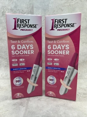 Prueba de embarazo resultado temprano primera respuesta, 2 cuentas cada una | Ex 12/25 | 4 en total Foto 1 de 4
