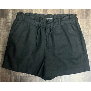 Banana Republic Black Linen Blend Shorts Drawstring Waist Size M NWOT - Picture 1 of 6