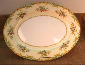 Vintage Noritake China Jasmine Pattern 585 Oval Serving Platter, 16.25 Inch - Picture 1 of 5