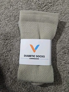 NWT Viasox compression Crew socks size Womens M/L 10-13 Tan Mens 9-12 - Picture 1 of 4