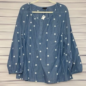 Top para mujer Talbots 100 % algodón bordado manga larga nuevo con etiquetas - talla XL - Imagen 1 de 10