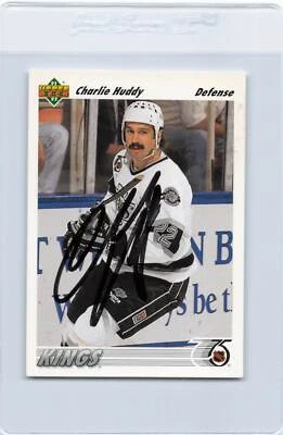1991/92 Upper Deck #569 Charlie Huddy Kings Signed Auto *J7221 - Image 1 of 2
