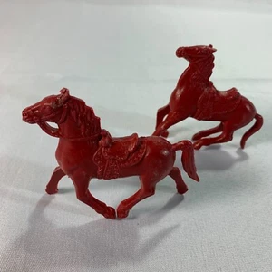 Vtg 1950s Chubby Red Brown Trot Figure Marx Western Ranch Saddle Cowboy Steed 2 - Picture 1 of 5