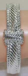 Glänzendes Silber Armband, Armreif, Federscharnier, 1/2 Zoll breit - Bild 1 von 6