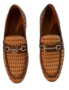 Aldo Men’s Brown Round Toe Slip On Nantucket Dress Penny Loafers Shoe Size 9.5 - Picture 1 of 14
