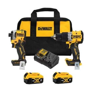 DEWALT 20V MAX XR Hammer Drill&Impact Driver Combo Kit w/2 Batteries,Charger&Bag - Picture 1 of 12