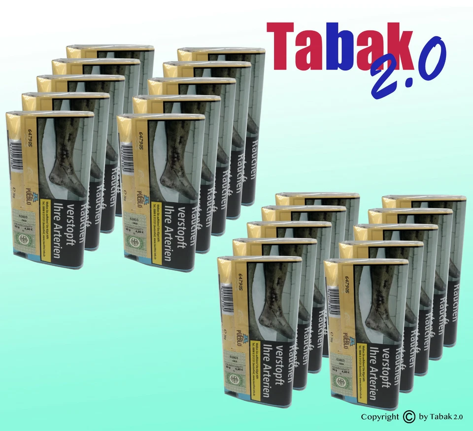 40 x Pueblo Classic Fine Cut ohne Zusatzstoffe à 30 Gramm Zigarettentabak Pouch - Bild 1 von 1