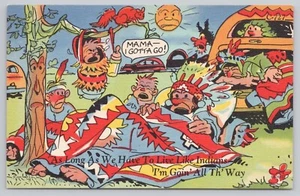Comic Postcard Ray Walters: Family Camping, We Have To Live Like Indians - Picture 1 of 2