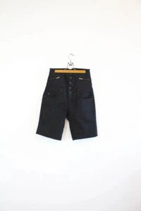 Only dunkle High Waist Jeans Shorts, Knöpfe, 5 pocket, langes Bein, Basic, W 26 - Bild 1 von 7