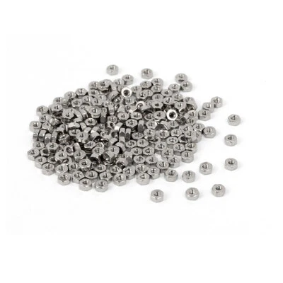 200Stk.M1,2 x 1,2mm Sechskant-Sechskantmuttern Befestigungselemente silber - Bild 1 von 2