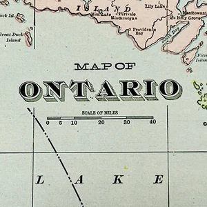 Antique Ontario Canada Map 1901 Toronto Ottawa Mississauga Original 14” X 22” - Picture 1 of 7