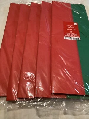 Cinco (5) paquetes de papel de seda verde/rojo Hallmark Inspiration 35 hojas cada uno Foto 1 de 4