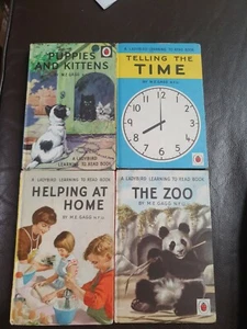 4 Vintage Ladybird books series 563 Helping at Home,Telling the Time, Puppies B5 - Picture 1 of 12