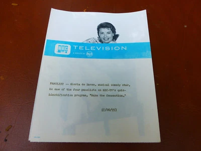 1955 NBC TV NBC Televisión Publicidad Foto Gloria de Haven Cheesecake Pin Up Foto 1 de 2