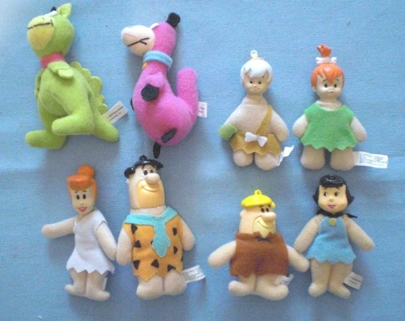 Denny's 1989 - Adornos de Peluche Los Picapiedra - Juego Completo de 8 Foto 1 de 1