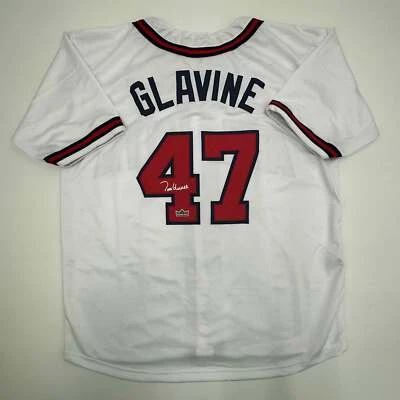 Camiseta deportiva facsímil autografiada Tom Glavine Atlanta blanca reimpresión talla XL para hombre Foto 1 de 4