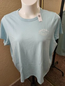 BRAND NEW: Women's OLD NAVY Size XXL Blue "BEACH CLUB" 100% Cotton - Picture 1 of 12