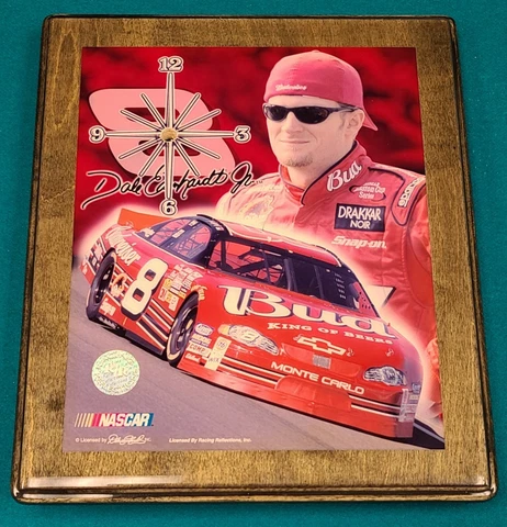 Dale Earnhardt Jr. #8 Wood Wall Clock Nascar Budweiser 10 x 12 no clock motor Cover