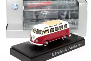 1:43 VW Typ 2 T1c Samba Bus (1964) | rot-weiß | Schuco | Modellauto Bulli Van - Bild 1 von 3