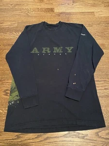 Y2K Go Army Military Never Quit Long Sleeve Shirt Size Large - Picture 1 of 6