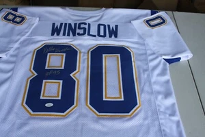 SAN DIEGO CHARGERS #80 KELLEN WINSLOW SIGNED WHITE ROAD JERSEY HOF 1995 JSA - Picture 1 of 3