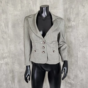 Y2K Bebe Womens 6 Semi Sweet Chocolate Tweed Tailored Blazer Jacket - Picture 1 of 12