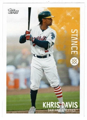 Khris Davis - J.A. Happ - 2019 Topps Stickers Baseball # 13 Mint - Image 1 of 2