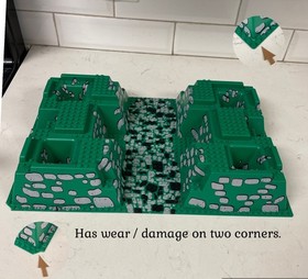 LEGO Green 32x48 Raised Baseplate Stone Path Pits 6091 10176 Castle Part # 30271