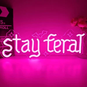 Stay Feral Neon Sign for Wall Decor Feral Led Sign Gothic Decor Dark Art Neon... - Bild 1 von 7