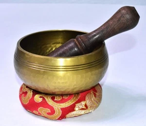Tibetan 4” Hand-hammered Vintage Singing bowl for Sound Healing Meditation Zen - Picture 1 of 7