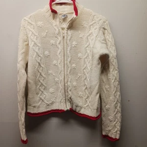 Old Navy Knitted  Sweater White Full Zip Casual Comfort Kids Size 10 - Picture 1 of 3