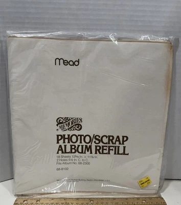 Repuesto de página de álbum de recortes de colección 18 hojas 12 5/16" x 11 7/8" Mead Memories Nuevo de Lote Antiguo Foto 1 de 4