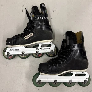 BAUER 5 OFF ICE INLINE HOCKEY SKATES TUUK 6000 Instigator wheels 766174 size 6D - Picture 1 of 16