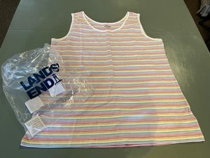 Land’s End Damen Gestreiftes Mehrfarbig U-Ausschnitt Tank Top Größe XL - Bild 1 von 11
