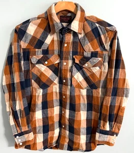 Camisa de franela pesada manga larga a cuadros Five Brother para hombre talla M perla a presión - Imagen 1 de 8