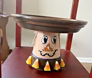 FALL DECOR, SCARECROW SERVING DISH, PLANTER, GIFT, HANDCRAFTED PIECE - Picture 1 of 5