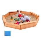 Uimoso Wooden Sandbox with Cover Octagonal Sand Box Sand Pit Outdoor Ages 3-12