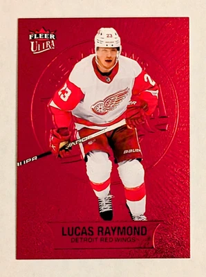 Lucas Raymond 2021-22 Upper Deck Fleer Ultra Medallions Ruby Red Rookie 32/50 - Image 1 of 2