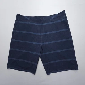 Quiksilver Amphibians Board Shorts Mens 40 Blue Striped Stretch Beach Swim Surf - Picture 1 of 10