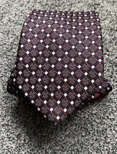 Cravatta uomo blu navy multi fantasia elegante formale evento poliestere larghezza 3,6" - Foto 1 di 2