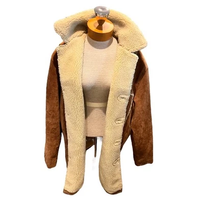 VINTAGE Wilsons Suede Mens Barn Jacket Tan Leather Shealing Size Large - Image 1 of 4