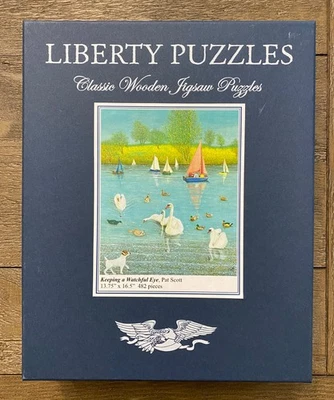Liberty Wooden Puzzle KEEPING A WATCHFUL EYE, 482 Pcs, Retired, Complete! - Image 1 of 4