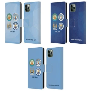 MAN CITY FC HISTORIC CREST EVOLUTION ÉTUI COQUE EN CUIR POUR APPLE iPHONE - Photo 1 sur 9