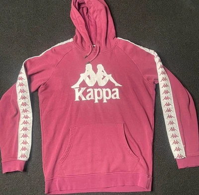 Burgundy Kappa Pullover Hoodie with Graphic Design and Arm Sleeve logos Size XL - Image 1 of 2