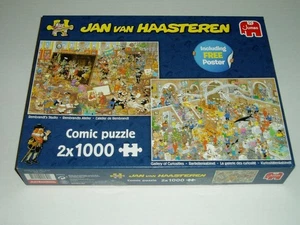 Jan Van Haasteren 2 x1000pc Puzzles Rembrandt's Studio & Gallery Of Curiosities - Picture 1 of 1