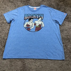 Homage Rocky IV T-Shirt Men’s Size 2XL Blue Ivan Drago Boxing Movie Made In USA - Picture 1 of 8