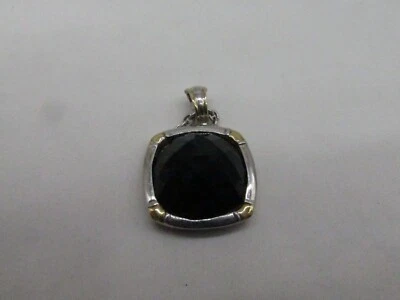 Colgante Lorenzo de ónix negro de 18k y ley 1 1/2 x 1 1/8" #423 Foto 1 de 4