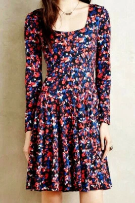$148. Anthropologie HD in Paris Saraid Dress Swing Silhouette Long Sleeve Sz S - Image 1 of 4